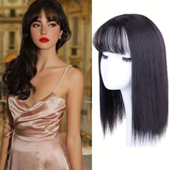 Natural-Looking Synthetic Hair Toppers With Bangs Clip-In Hair Pieces for Women