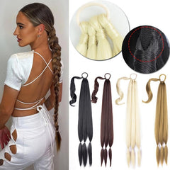 Long Synthetic Ponytail Extensions Straight Hair Wrap Around Hair Extensions