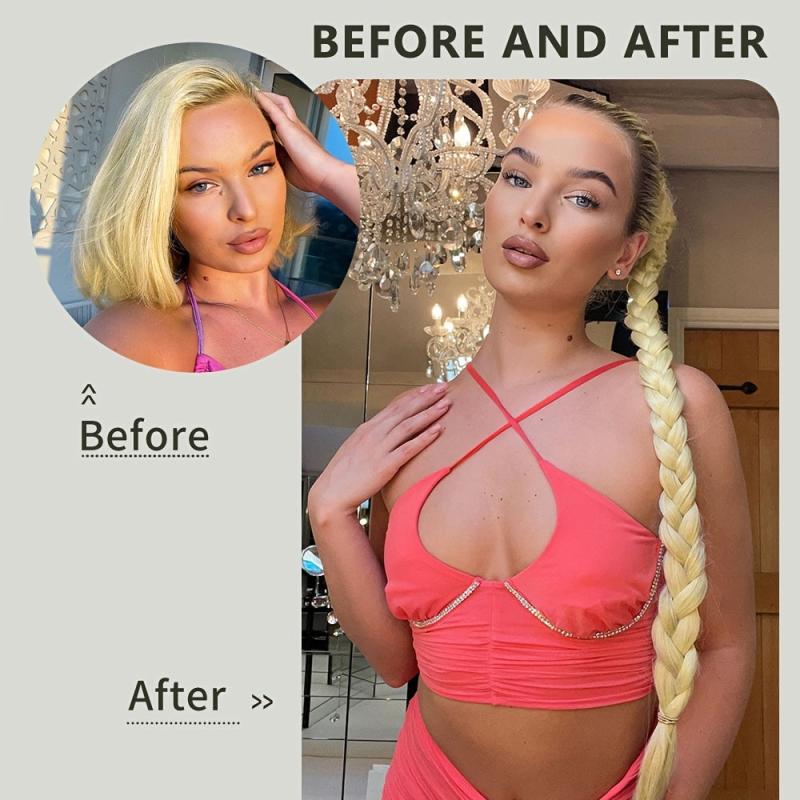 Long Synthetic Ponytail Extensions Straight Hair Wrap Around Hair Extensions