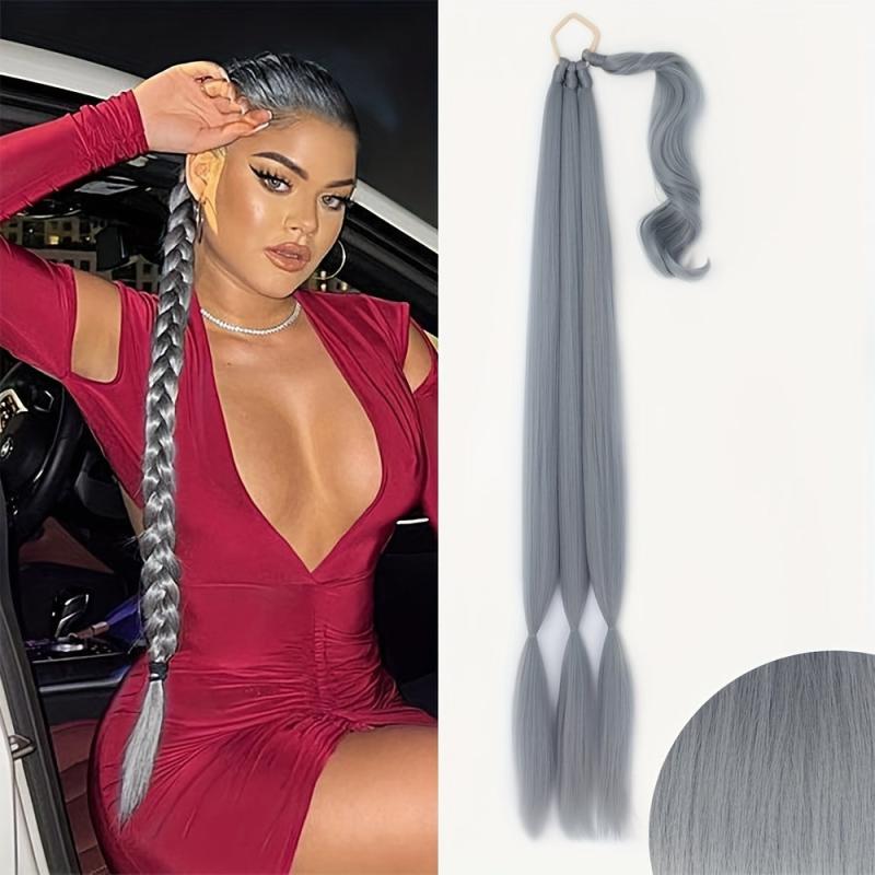 Long Synthetic Ponytail Extensions Straight Hair Wrap Around Hair Extensions
