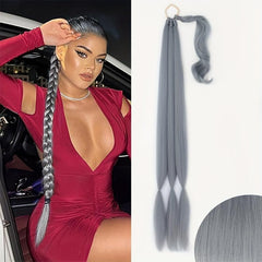 Long Synthetic Ponytail Extensions Straight Hair Wrap Around Hair Extensions
