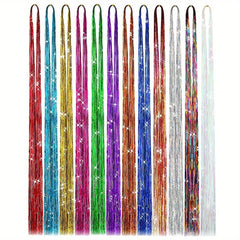Hair Tinsel Kit With Tool Tinsel Hair Extensions 12 Colors Fairy Hair Tinsel