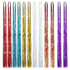 Hair Tinsel Kit With Tool Tinsel Hair Extensions 12 Colors Fairy Hair Tinsel
