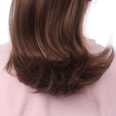 Dark Brown Red Drawstring Ponytail Extension Curly Synthetic Hairpiece