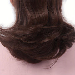 Dark Brown Red Drawstring Ponytail Extension Curly Synthetic Hairpiece