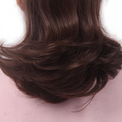 Dark Brown Red Drawstring Ponytail Extension Curly Synthetic Hairpiece