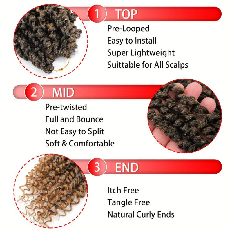 Passion Twist Crochet Hair 1 Pack Synthetic Curly Hair for Women