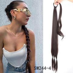 Synthetic Braided Ponytail Extensions Long Rubber Band Hairpiece