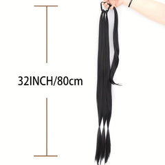 Synthetic Braided Ponytail Extensions Long Rubber Band Hairpiece