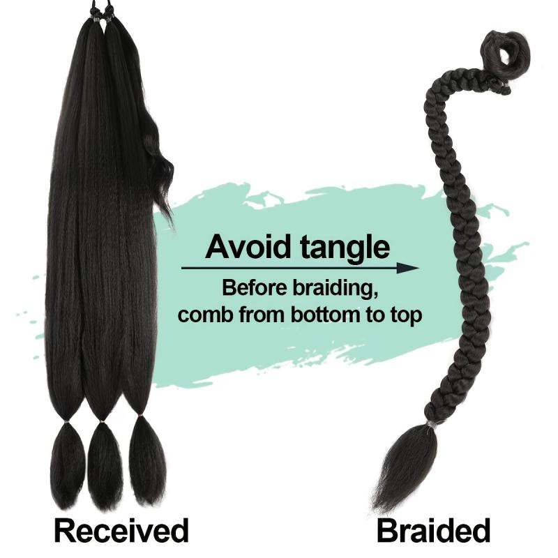 Synthetic Braided Ponytail Extensions Long Rubber Band Hairpiece