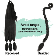 Synthetic Braided Ponytail Extensions Long Rubber Band Hairpiece