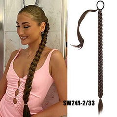Synthetic Braided Ponytail Extensions Long Rubber Band Hairpiece