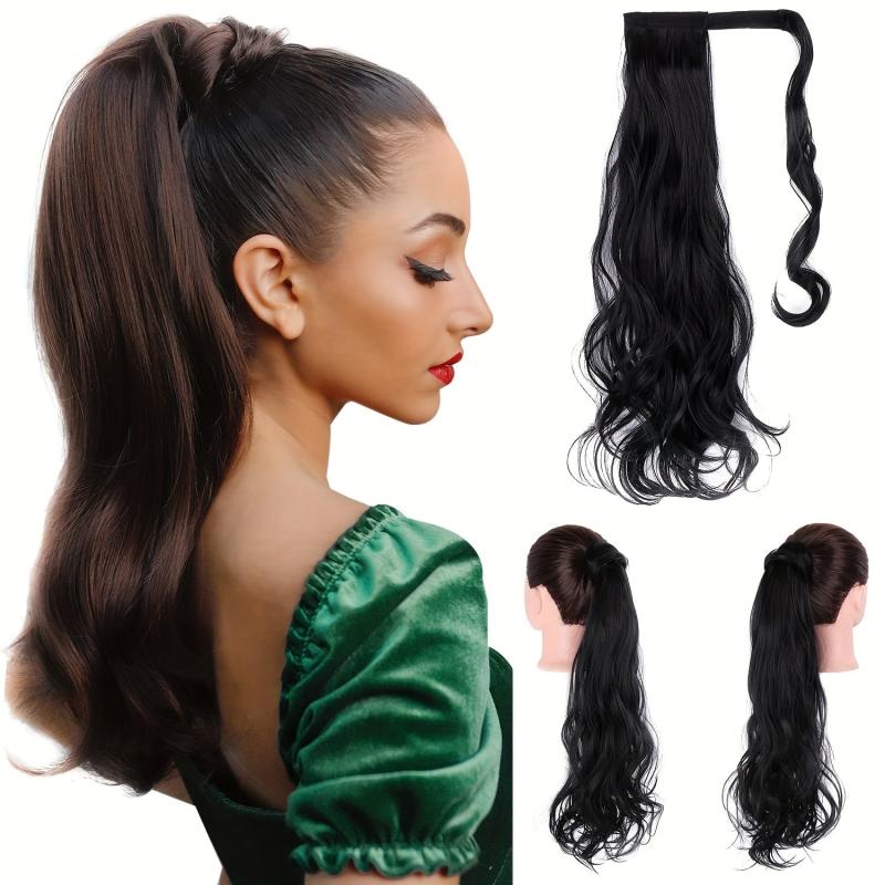 50 8 Cm Curly Clip In Ponytail Hair Extensions Synthetic Long Wave Hairpieces