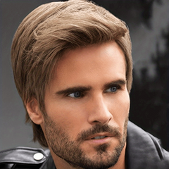 Short Straight Hair Wigs Men's Synthetic Hair Replacement Wigs