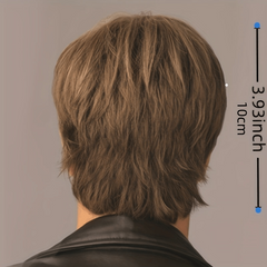Short Straight Hair Wigs Men's Synthetic Hair Replacement Wigs