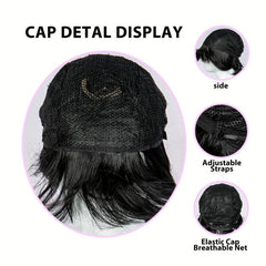 Costume Black Long Wig With Bangs 2 Ponytails Synthetic Wig