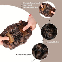 Donut Hair Buns Updo Chignon with Comb Clip-In Extensions