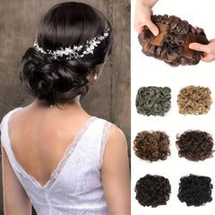 Donut Hair Buns Updo Chignon with Comb Clip-In Extensions