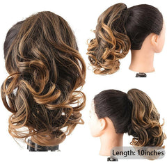 4 Cm Short Wavy Ponytail Extension Claw Clip In Hair Extensions