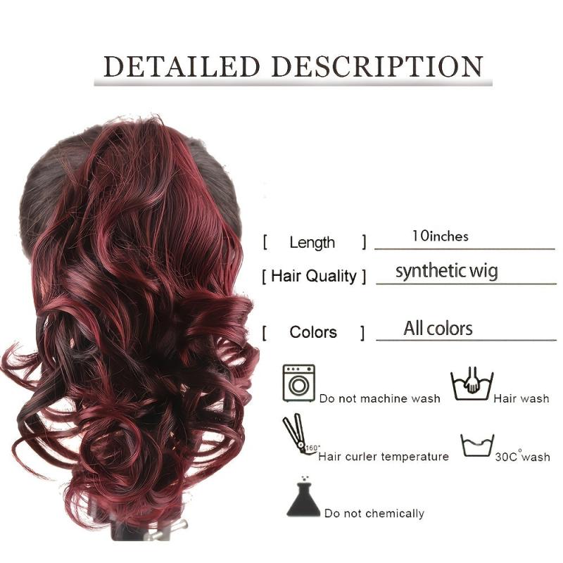4 Cm Short Wavy Ponytail Extension Claw Clip In Hair Extensions