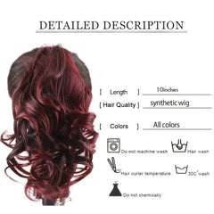 4 Cm Short Wavy Ponytail Extension Claw Clip In Hair Extensions