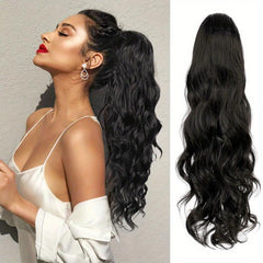 Long Curly Wavy Ponytail Extensions Synthetic Clip In Hair Extensions