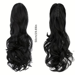 Long Curly Wavy Ponytail Extensions Synthetic Clip In Hair Extensions