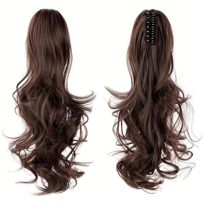 Long Curly Wavy Ponytail Extensions Synthetic Clip In Hair Extensions