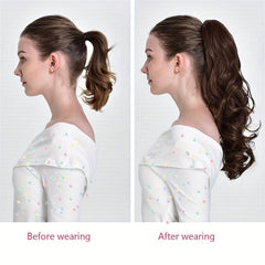 Long Curly Wavy Ponytail Extensions Synthetic Clip In Hair Extensions
