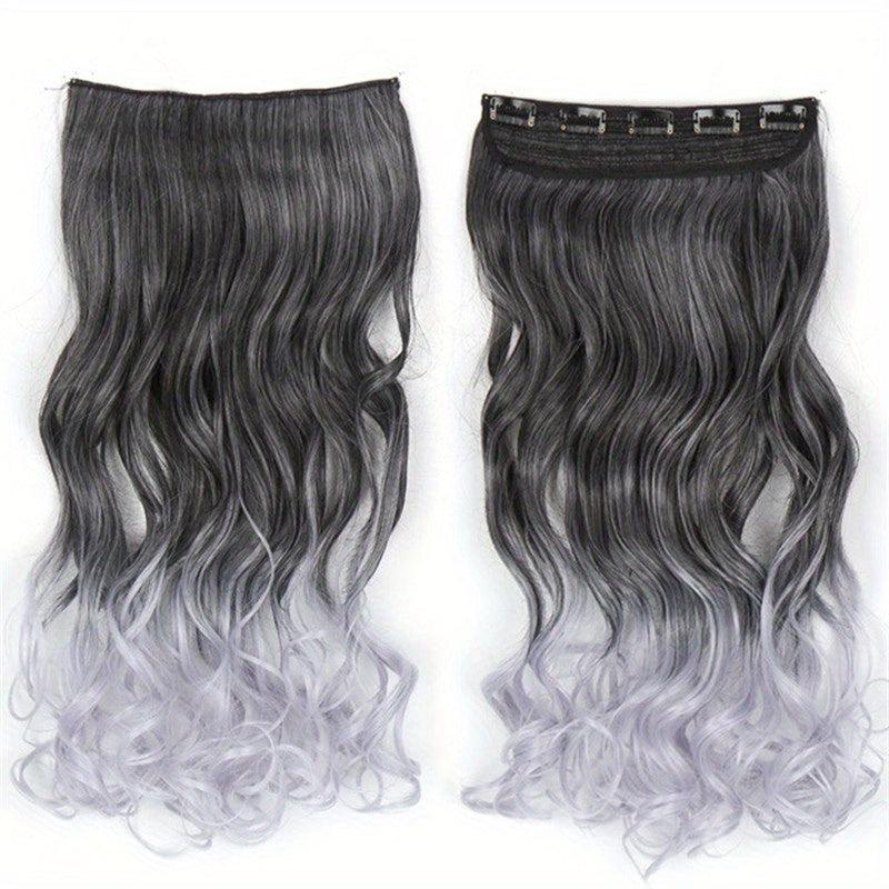 Two Tone Long Thick Hair Extensions 55 88 Cm Long Wavy Curly Hair Extensions