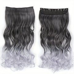 Two Tone Long Thick Hair Extensions 55 88 Cm Long Wavy Curly Hair Extensions