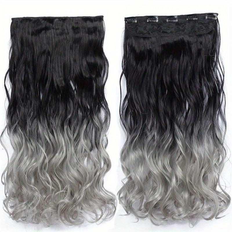 Two Tone Long Thick Hair Extensions 55 88 Cm Long Wavy Curly Hair Extensions