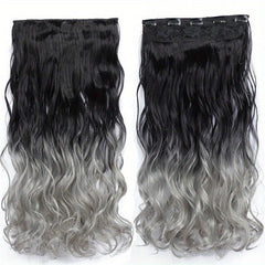 Two Tone Long Thick Hair Extensions 55 88 Cm Long Wavy Curly Hair Extensions