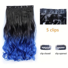 Two Tone Long Thick Hair Extensions 55 88 Cm Long Wavy Curly Hair Extensions