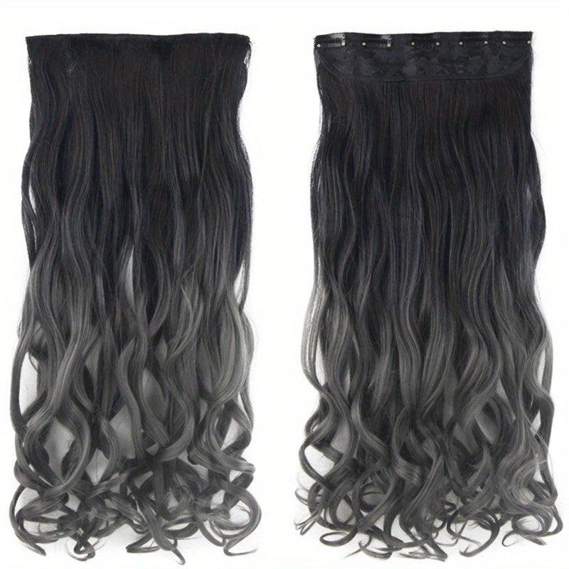 Two Tone Long Thick Hair Extensions 55 88 Cm Long Wavy Curly Hair Extensions