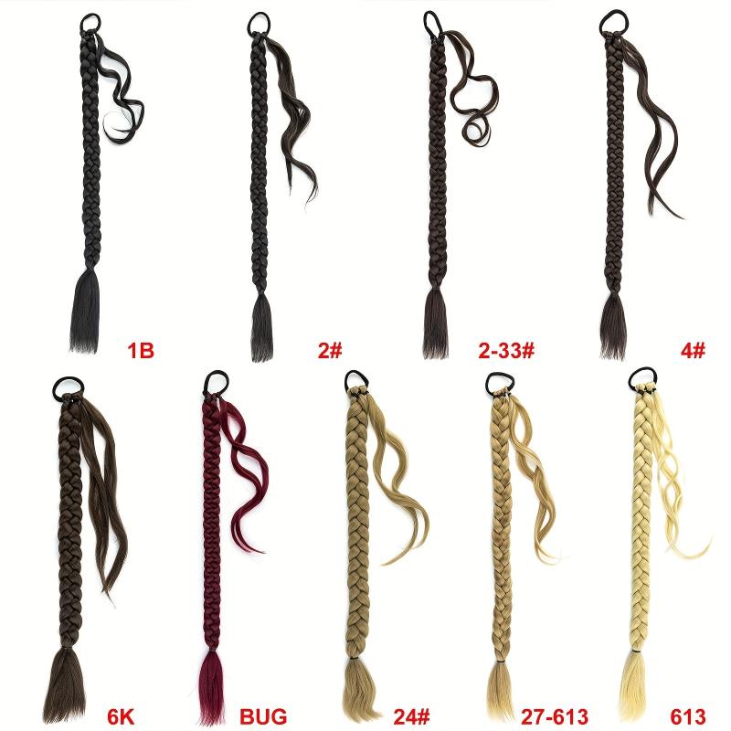76 2cm Braided Ponytail Hair Extensions Synthetic Fiber DIY for Women Girls