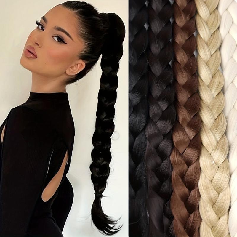76 2cm Braided Ponytail Hair Extensions Synthetic Fiber DIY for Women Girls