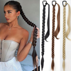 76 2cm Braided Ponytail Hair Extensions Synthetic Fiber DIY for Women Girls
