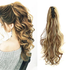 Synthetic Claw Ponytail Extension Curly Wavy Straight Clip In Hairpiece
