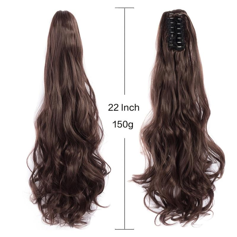 Synthetic Claw Ponytail Extension Curly Wavy Straight Clip In Hairpiece