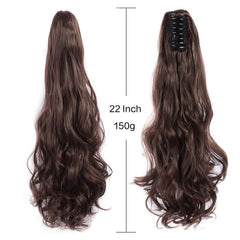 Synthetic Claw Ponytail Extension Curly Wavy Straight Clip In Hairpiece