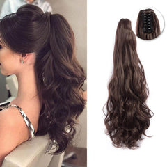 Synthetic Claw Ponytail Extension Curly Wavy Straight Clip In Hairpiece