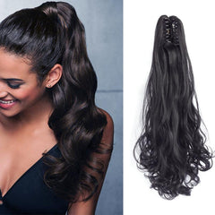 Synthetic Claw Ponytail Extension Curly Wavy Straight Clip In Hairpiece