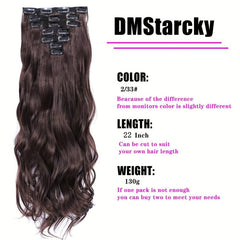 7pcs Clip In Curly Wavy Hair Extensions 55-88 cm