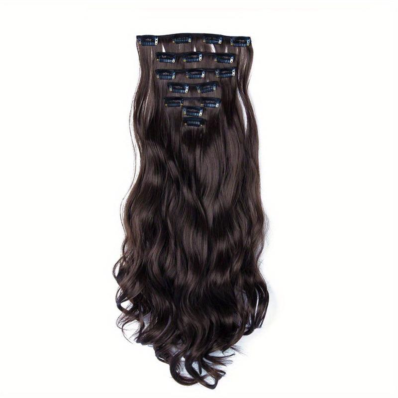 7pcs Clip In Curly Wavy Hair Extensions 55-88 cm