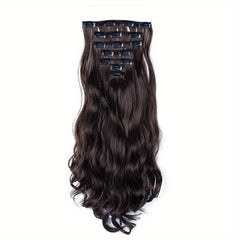 7pcs Clip In Curly Wavy Hair Extensions 55-88 cm
