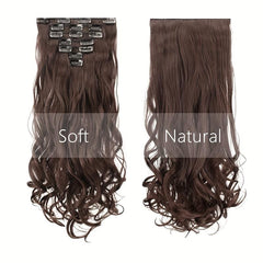7pcs Clip In Curly Wavy Hair Extensions 55-88 cm