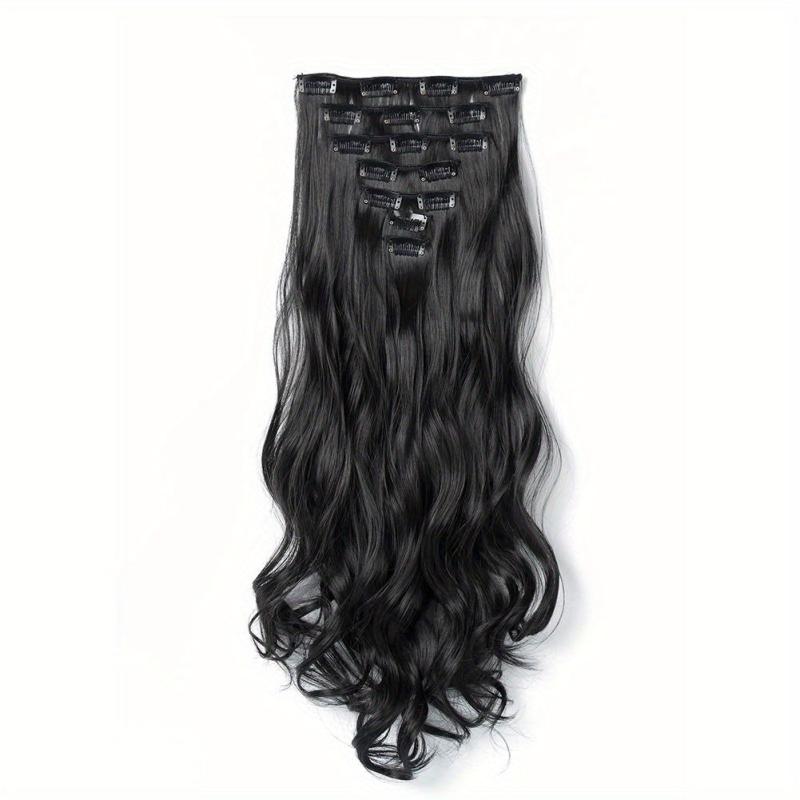 7pcs Clip In Curly Wavy Hair Extensions 55-88 cm