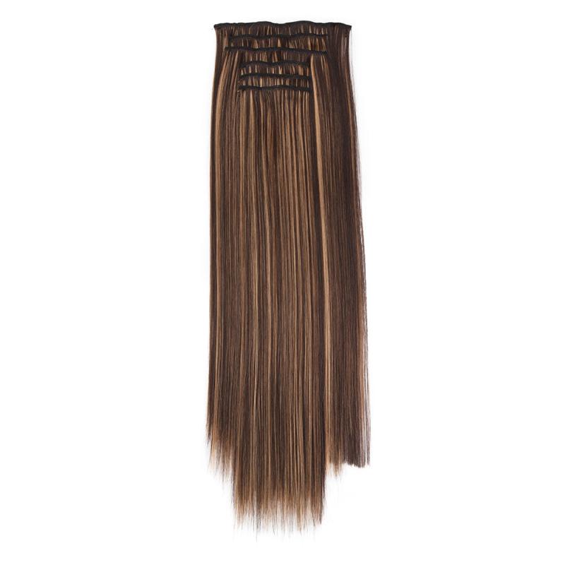 6pcs Straight Hair Extensions with 16 Clips - Natural Look for Daily Wear