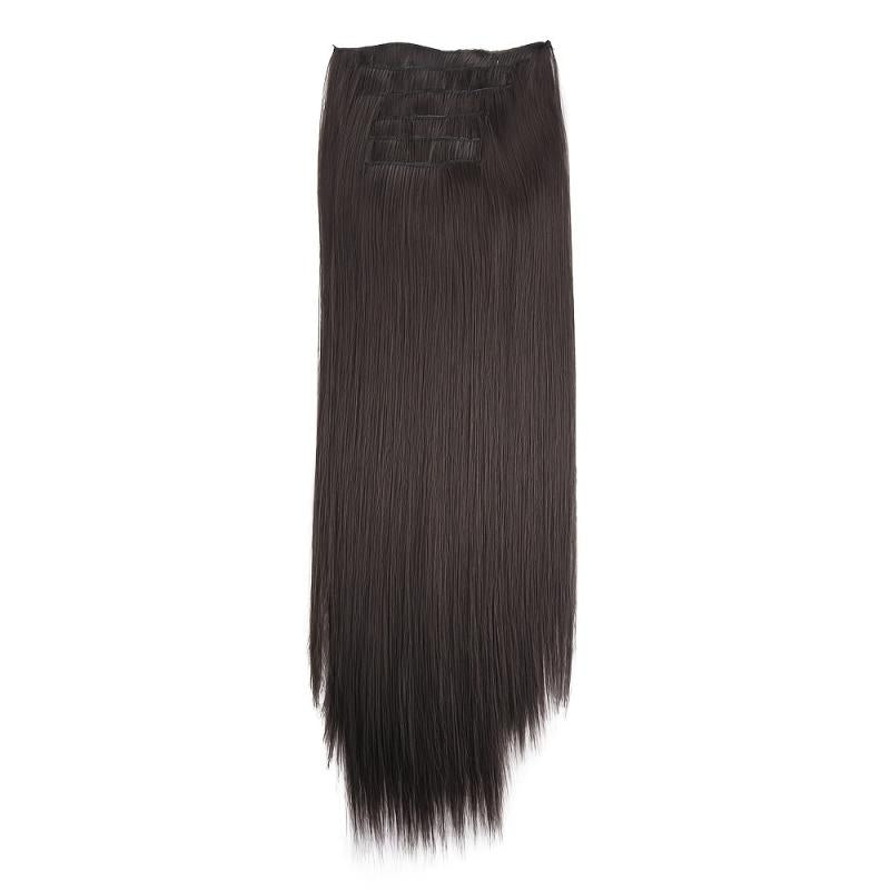 6pcs Straight Hair Extensions with 16 Clips - Natural Look for Daily Wear